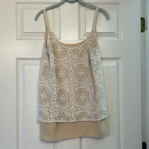 CAbi Lace Cami Mixed Media Size M EUC